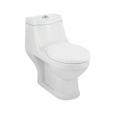 Jaquar Continental (CNS-WHT-851S300SPP)-Single Piece WC with PP soft close seat cover, S trap-300mm