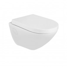 Jaquar Continental (CNS-WHT-963SPP)-Rimless Wall Hung WC with PP soft close seat cover