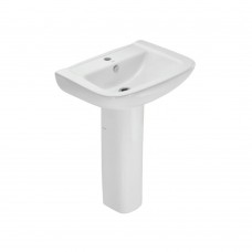 Jaquar Fonte (FNS-WHT-40801 + FNS-WHT-40301)-Wall Hung Basin with Pedestal, Size:610x480x195 mm