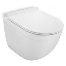 Jaquar Solo (SLS-WHT-6953BIPPSM)-Rimless, Blind Installation Wall Hung WC with PP soft close slim seat cover